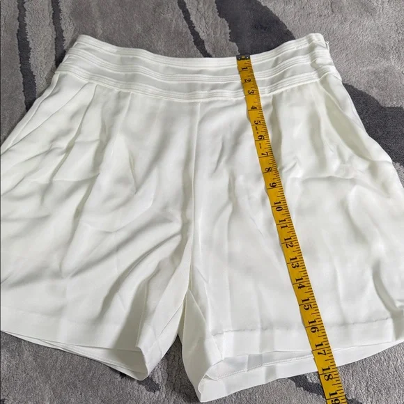 Ramy Brook Ivory High Waist Satin Women's Shorts
